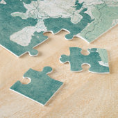 香港の地図の青いヴィンテージの水彩画 ジグソーパズル (側面)