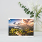 香港の夕暮れ山並み ポストカード (スタンド正面)