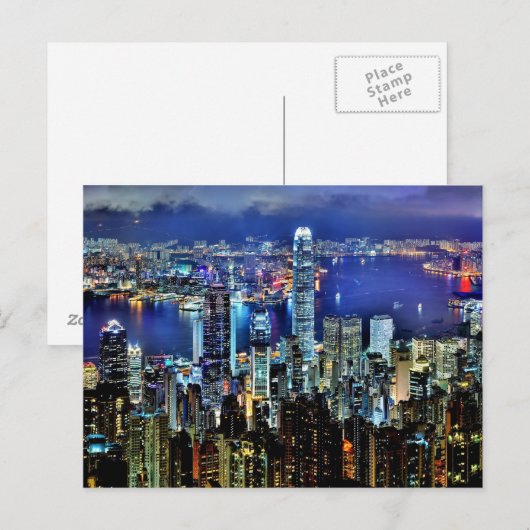 香港の夜景 ポストカード (正面/裏面)