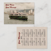 香港の島フェリー2011カレンダーの名刺 名刺 (正面/裏面)