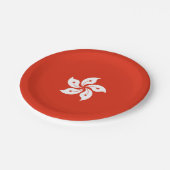 香港の旗 ペーパープレート (アングル)