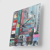 香港の柱時計 スクエア壁時計 (傾斜)