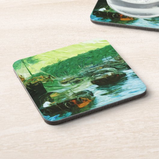 香港の水上タクシー抽象芸術印象主義 コースター (左側)