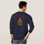 香港の消防機関部の長袖のティー Tシャツ (裏面フル)