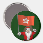 香港の紋章を身に着けたサンタクロース マグネット (正面/裏面)