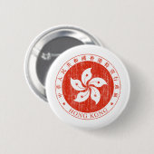 香港の紋章付き外衣 缶バッジ (正面&裏面)