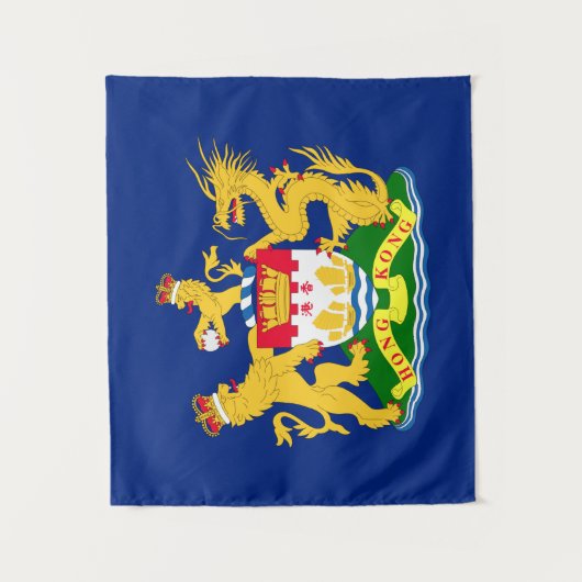 香港の自主性の動きの旗-龍獅香港旗/香港自治運動旗]] タペストリー (正面)