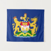 香港の自主性の動きの旗-龍獅香港旗/香港自治運動旗]] タペストリー (正面(横))