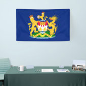 香港の自主性の動きの旗-龍獅香港旗/香港自治運動旗]] 横断幕 (トレードショー)