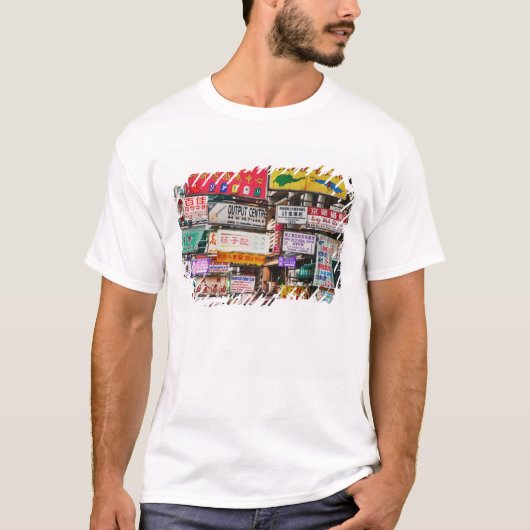 香港の街のネオンサイン Tシャツ (正面)