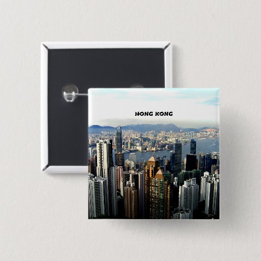 香港の街並み 缶バッジ (正面&裏面)