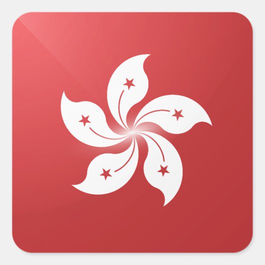 香港の角光沢フラグ スクエアシール (正面)