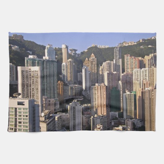 香港の都市景観、中国 キッチンタオル (横)