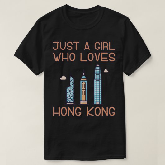 香港を愛する女の子 Tシャツ (デザイン正面)