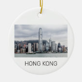 香港アイランドスカイラインレトロシティスケープヴィンテージ セラミックオーナメント (正面)