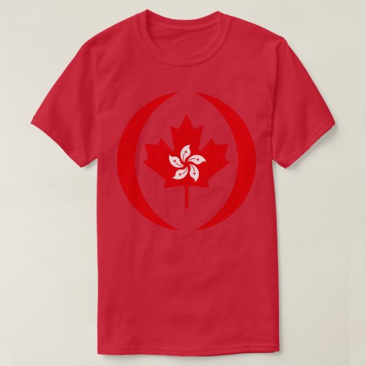 香港カナダ多国籍愛国国旗セリ Tシャツ (デザイン正面)