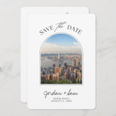 香港サンセットウェディング日付を保存 招待状 (正面/裏面)