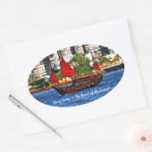 香港サンパンオリエントの真珠 楕円形シール (封筒)