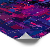 香港スカイラインのポスター – 鮮やか Asian City Art ポスター (角)