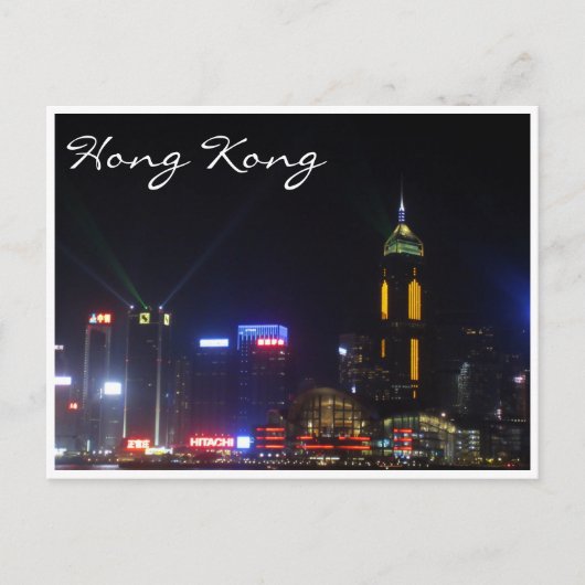 香港スカイラインの夜 ポストカード (正面)