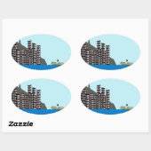 香港スカイライン 楕円形シール (シート)