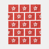 香港スタイリッシュ国旗 フリースブランケット (正面)