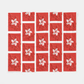 香港スタイリッシュ国旗 フリースブランケット (正面(横))