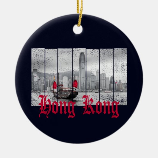 香港ハーバースカイラインヴィンテージ中国土産 セラミックオーナメント (正面)