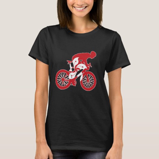 香港バイクもしくは自転車に乗る人ネイションライダー世界の国旗 Tシャツ (正面)
