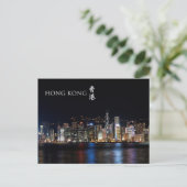 香港ビクトリア港夜場面郵便はがき ポストカード (スタンド正面)