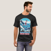 香港ブルースカイラインのスノーボードクレーン Tシャツ (正面フル)
