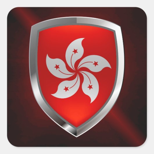 香港メタリックエンブレム スクエアシール (正面)