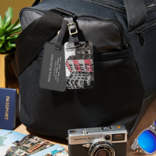 香港モンコック中国カオルーンファインアート土産 ラゲッジタグ (正面&裏面)