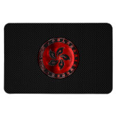 香港ルビーオーキッドインレイオンカーボンファイバープリント マグネット (横)