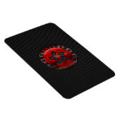 香港ルビーオーキッドインレイオンカーボンファイバープリント マグネット (右側)