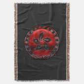 香港ルビーメダリオンカーボンファイバープリント スローブランケット (正面縦)