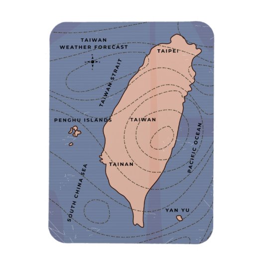 香港ヴィンテージ天気図 マグネット (縦)