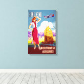 香港ヴィンテージ旅行ポスター復元 キャンバスプリント (インサイチュ (ウッドフロア))