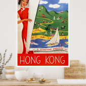 香港ヴィンテージ旅行ポスター復元 ポスター (キッチン)