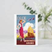 香港ヴィンテージ旅行ポスター復元 ポストカード (スタンド正面)