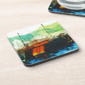 香港中国の港のジャンク抽象芸術 コースター (左側)