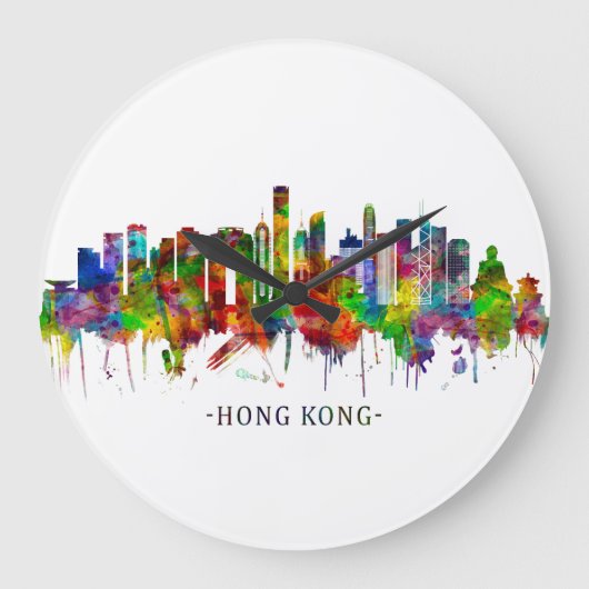 香港中国スカイライン ラージ壁時計 (正面)