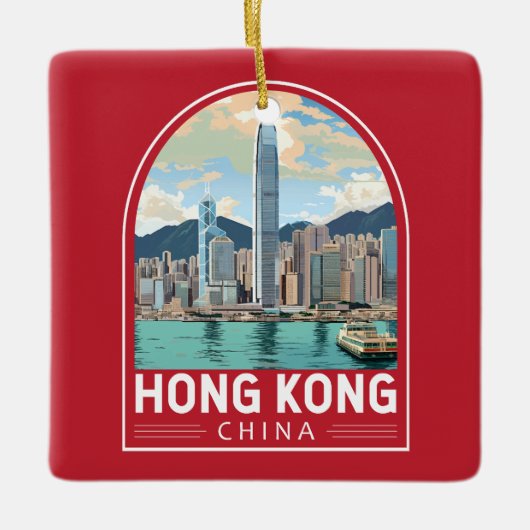 香港中国トラベルアートヴィンテージ セラミックオーナメント (正面)