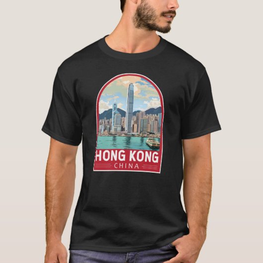 香港中国トラベルアートヴィンテージ Tシャツ (正面)