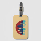 香港中国レトロシティスカイラインシティスケープアート ラゲッジタグ (正面縦)