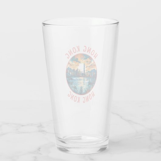 香港中国レトロ動揺してサークル タンブラーグラス (裏面)