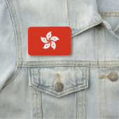 香港国旗が付いた愛国的な名前タグ 名札 (インサイチュ)