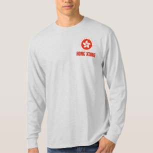 香港国旗とコート・オブ・アームズ愛国心 Tシャツ