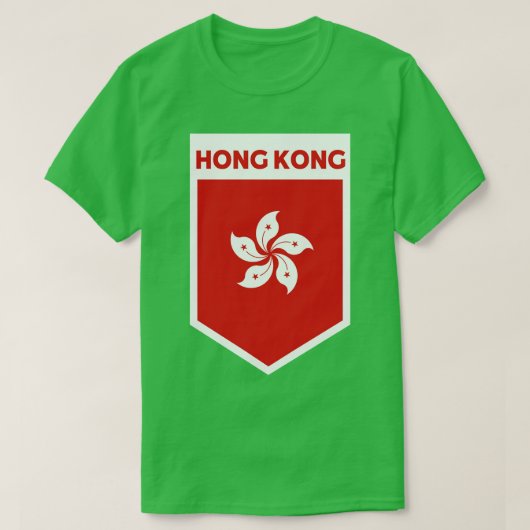 香港国旗のエンブレム Tシャツ (デザイン正面)
