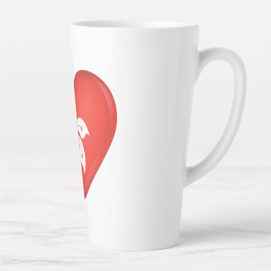 香港国旗のハート カフェラテマグ (右)